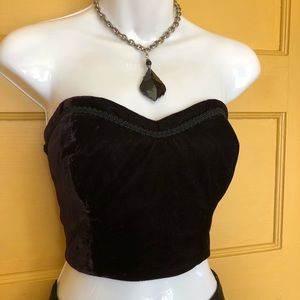 Vintage 90’s purple velvet bustier crop top